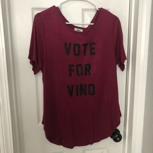 Maroon “Vote for Vino” wine shirt